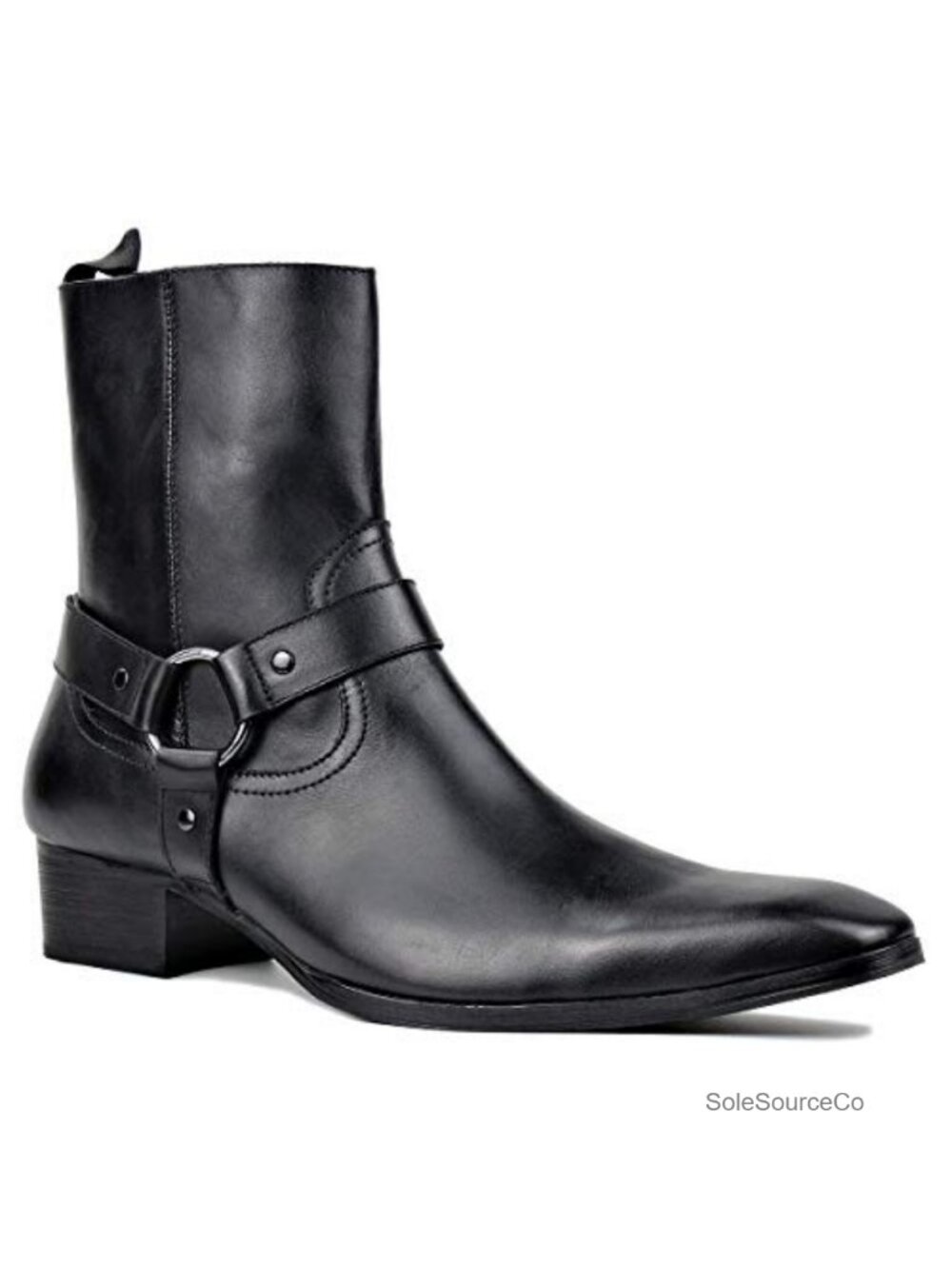 Men's Leather Chelsea Ankle Boots with Side Zipper Dress Boots